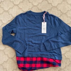 Blue and check girls sweatshirt